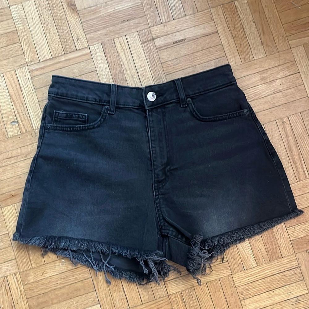 H&M Raw Hem 
High Waisted Denim Shorts
